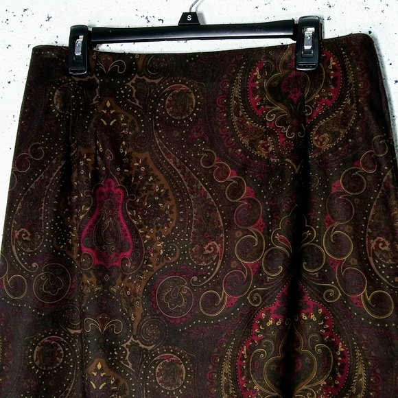 Jaclyn Smith Size 16 Dark Moody Paisley Long Skirt - Picture 2 of 8